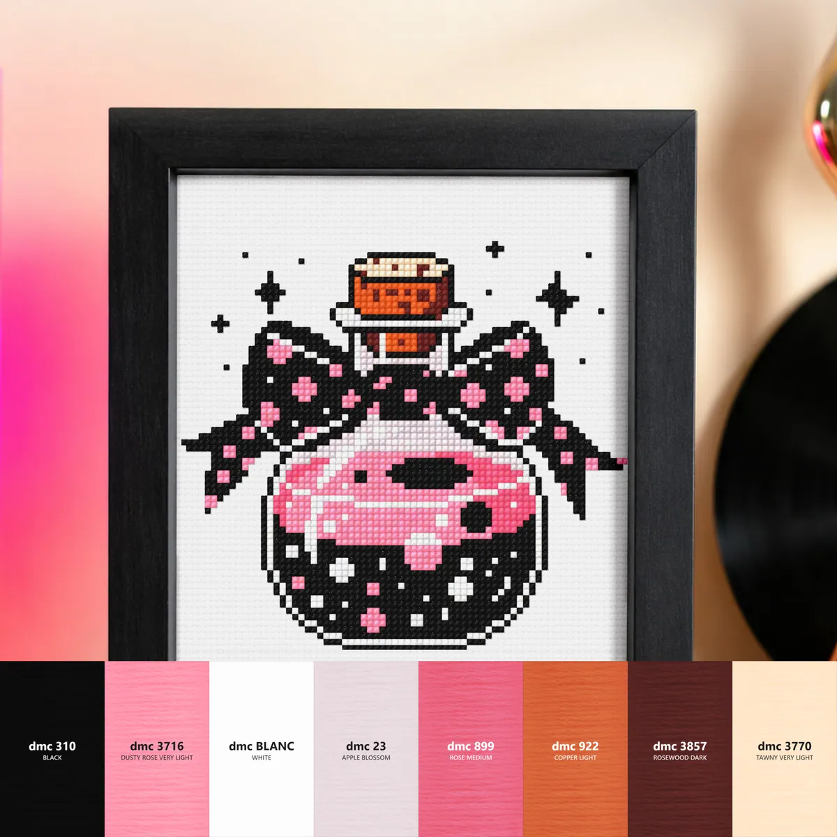 Pink Witch Potion Bottle — counted cross-stitch pattern by Stitch Jam Studio